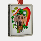 Weimaraner Sint-Patrick Metalen Ornament (Rechts)