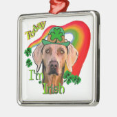 Weimaraner Sint-Patrick Metalen Ornament (Links)