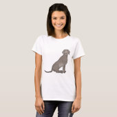 Weimaraner sitzt t-shirt (Voorkant volledig)