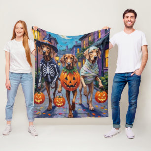 Weimaraner Snoep vragen in Halloween Kostuums Fleece Deken