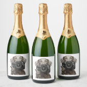 Weimaraner  sparkling wijnetiket (Flessen)