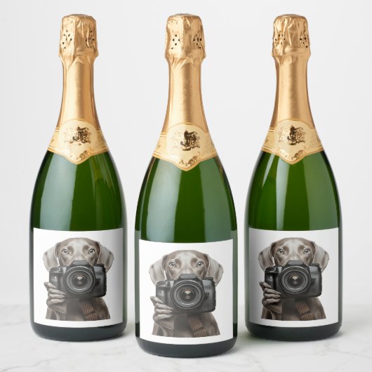 Weimaraner  sparkling wijnetiket (Flessen)