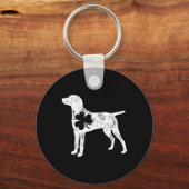 Weimaraner St Patricks Day Jongens Meisjes Shamroc Sleutelhanger (Voorkant)