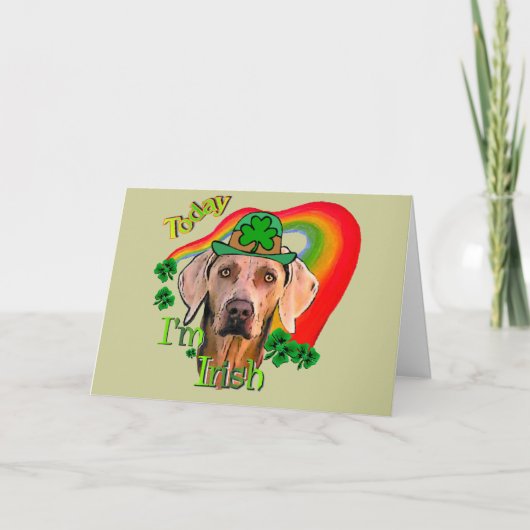 Weimaraner St. Patrick's Day Kaart (Voorkant)
