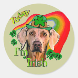 Weimaraner St. Patrick's Day Ronde Sticker