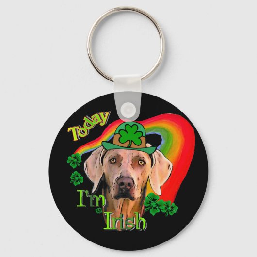 Weimaraner St. Patrick's Day Sleutelhanger (Voorkant)