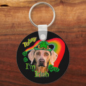 Weimaraner St. Patrick's Day Sleutelhanger (Voorkant)