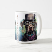 Weimaraner Steampunk Hond Koffiemok (Voorkant rechts)