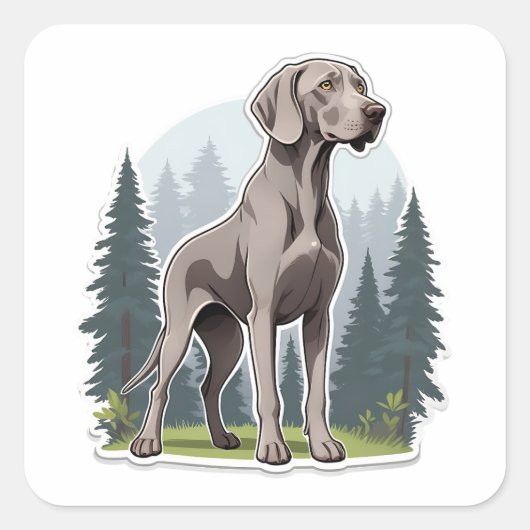 Weimaraner Sticker (Voorkant)