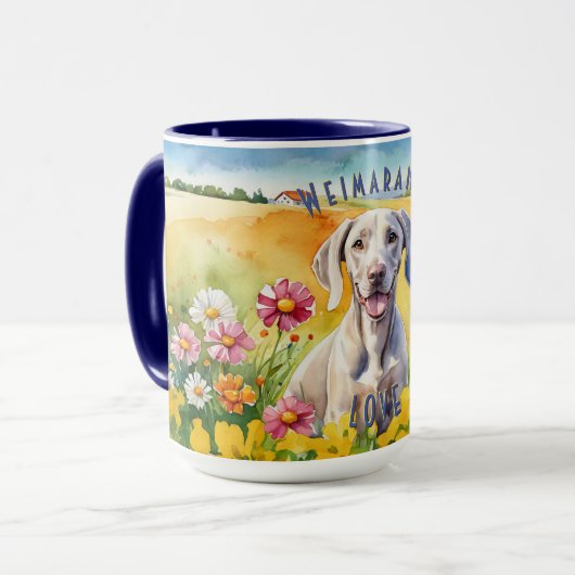 Weimaraner Sunrise Combo Mok (Voorkant links)