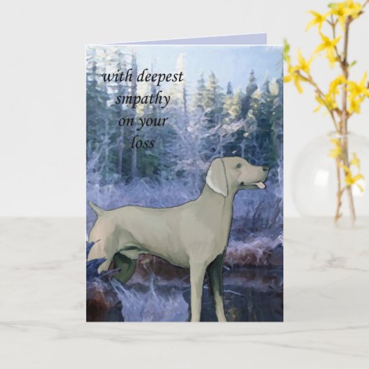 Weimaraner_Sympathy_Card Kaart (Gele Bloem)