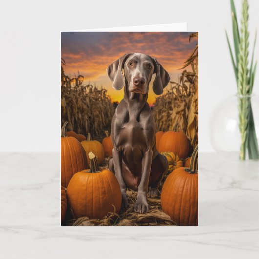 Weimaraner Thanksgiving Feestdagen Kaart (Voorkant)