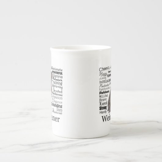 Weimaraner Traits Bone China Mok (Voorkant)