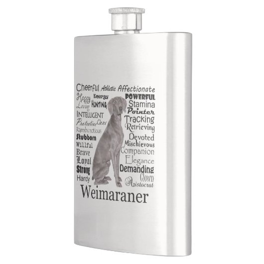 Weimaraner Traits Flask Heupfles (Links)