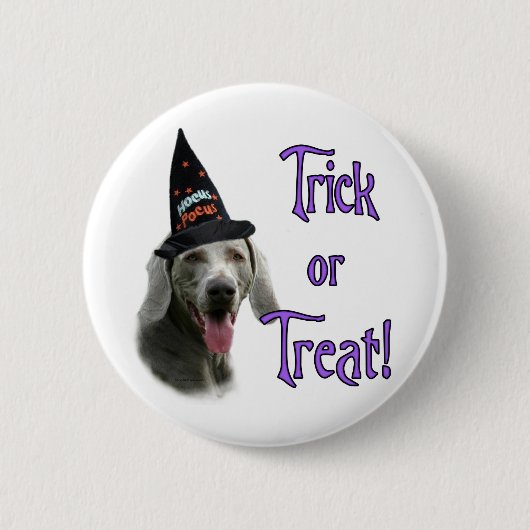 Weimaraner Trick Ronde Button 5,7 Cm (Voorkant)