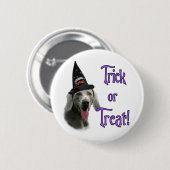 Weimaraner Trick Ronde Button 5,7 Cm (Voorkant /achterkant)