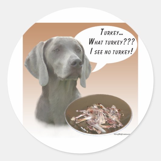 Weimaraner Turkije Ronde Sticker (Voorkant)