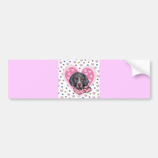 Weimaraner Valentijn Bumpersticker (Voorkant)