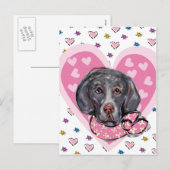 Weimaraner Valentijn Feestdagenkaart (Voorkant / Achterkant)