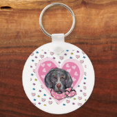 Weimaraner Valentijn Sleutelhanger (Voorkant)