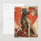 Weimaraner  Valentijnsdag Briefkaart (Voorkant / Achterkant)