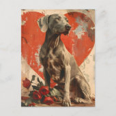 Weimaraner  Valentijnsdag Briefkaart (Voorkant)