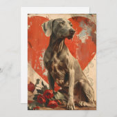 Weimaraner  Valentijnsdag Feestdagenkaart (Voorkant / Achterkant)