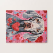 Weimaraner Valentijnsdag Legpuzzel (Horizontaal)
