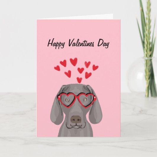 Weimaraner Valentijnse Love Card Feestdagen Kaart (Voorkant)