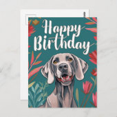 Weimaraner Verjaardag Briefkaart (Voorkant / Achterkant)