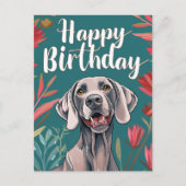 Weimaraner Verjaardag Briefkaart (Voorkant)