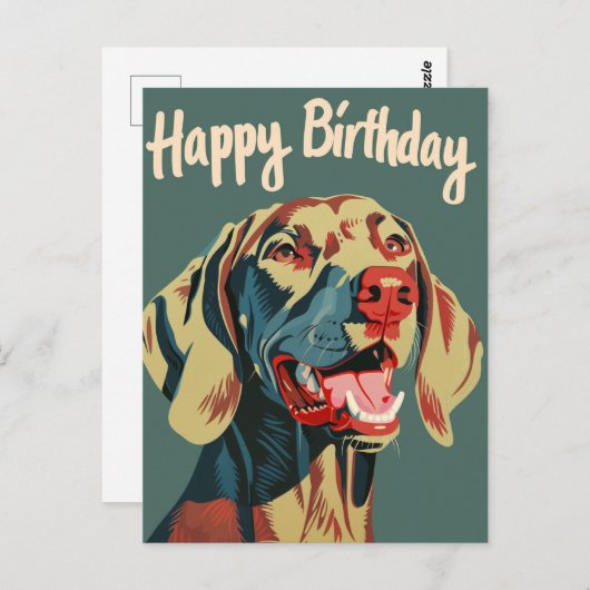 Weimaraner Verjaardag  Briefkaart (Voorkant / Achterkant)