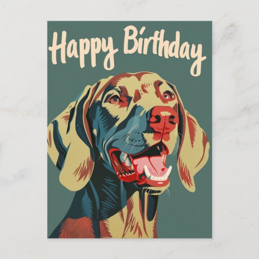 Weimaraner Verjaardag  Briefkaart (Voorkant)
