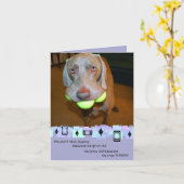 Weimaraner Verjaardag Wenskaart Kaart (Gele Bloem)