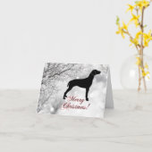 Weimaraner Vrolijk Kerstfeest Kaart (Gele Bloem)