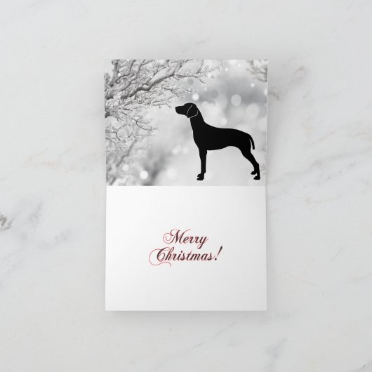 Weimaraner Vrolijk Kerstfeest Kaart (Binnen)