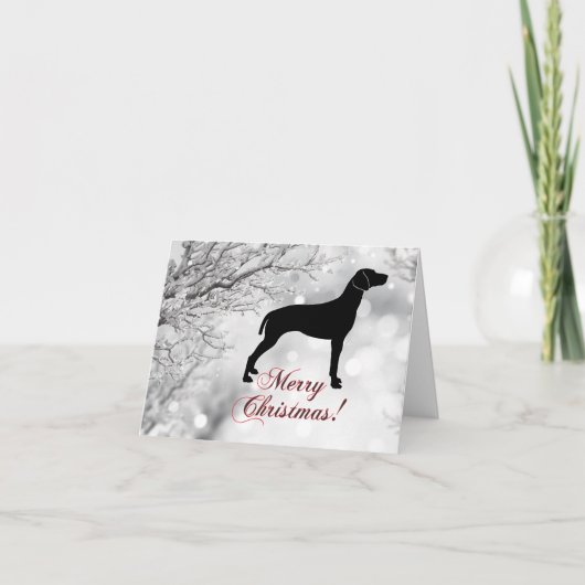 Weimaraner Vrolijk Kerstfeest Kaart (Voorkant)