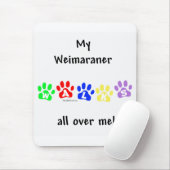Weimaraner wandelingen muismat (Met muis)