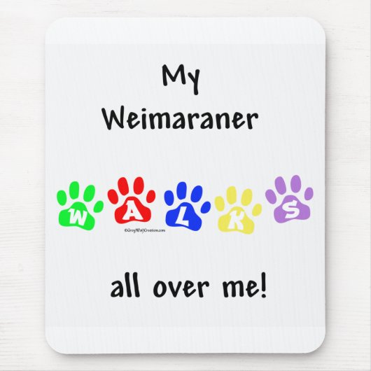 Weimaraner wandelingen muismat (Voorkant)