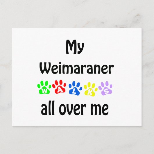 Weimaraner wandelingen ontwerp briefkaart (Voorkant)