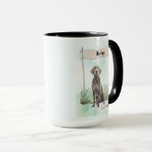 Weimaraner Watercolor Personalized Dog Mok (Voorkant rechts)