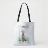 Weimaraner Watercolor Personalized Dog Tote Bag (Voorkant)