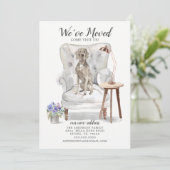 Weimaraner We hebben een bewegende aankondiging (Staand voorkant)