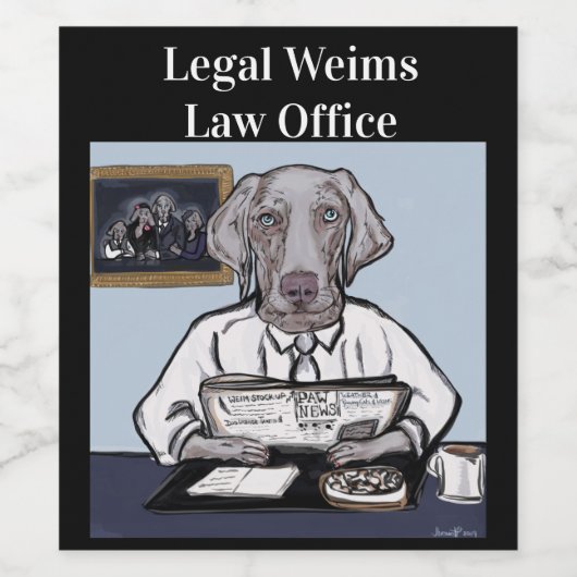 Weimaraner Wijn Etiket (Enkel label)