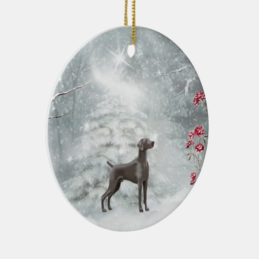 Weimaraner Winter Ornament (Rechts)
