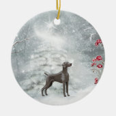 Weimaraner Winter Ornament (Voorkant)