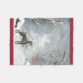 Weimaraner Winter Wonderland Fleece Blanket "30x40 (Voorkant (Horizontaal))