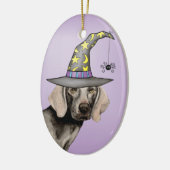 Weimaraner Witch Keramisch Ornament (Links)