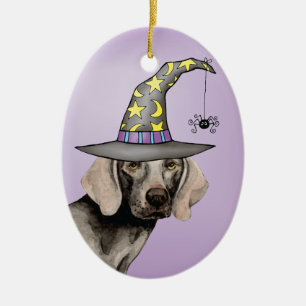 Weimaraner Witch Keramisch Ornament