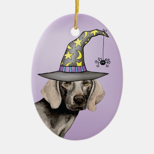 Weimaraner Witch Keramisch Ornament (Voorkant)